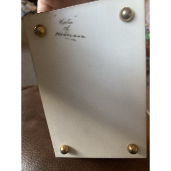 Vtg white acrylic purse made in Hawaii  by Kata Honolulu bird motif RARE